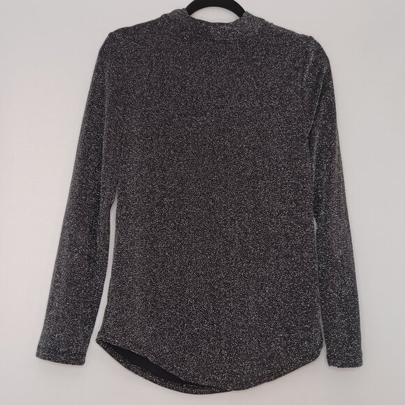 Joan Vass Black Shiny Sparkly Evening New Years Eve Night Out Top Size Large - Picture 2 of 6